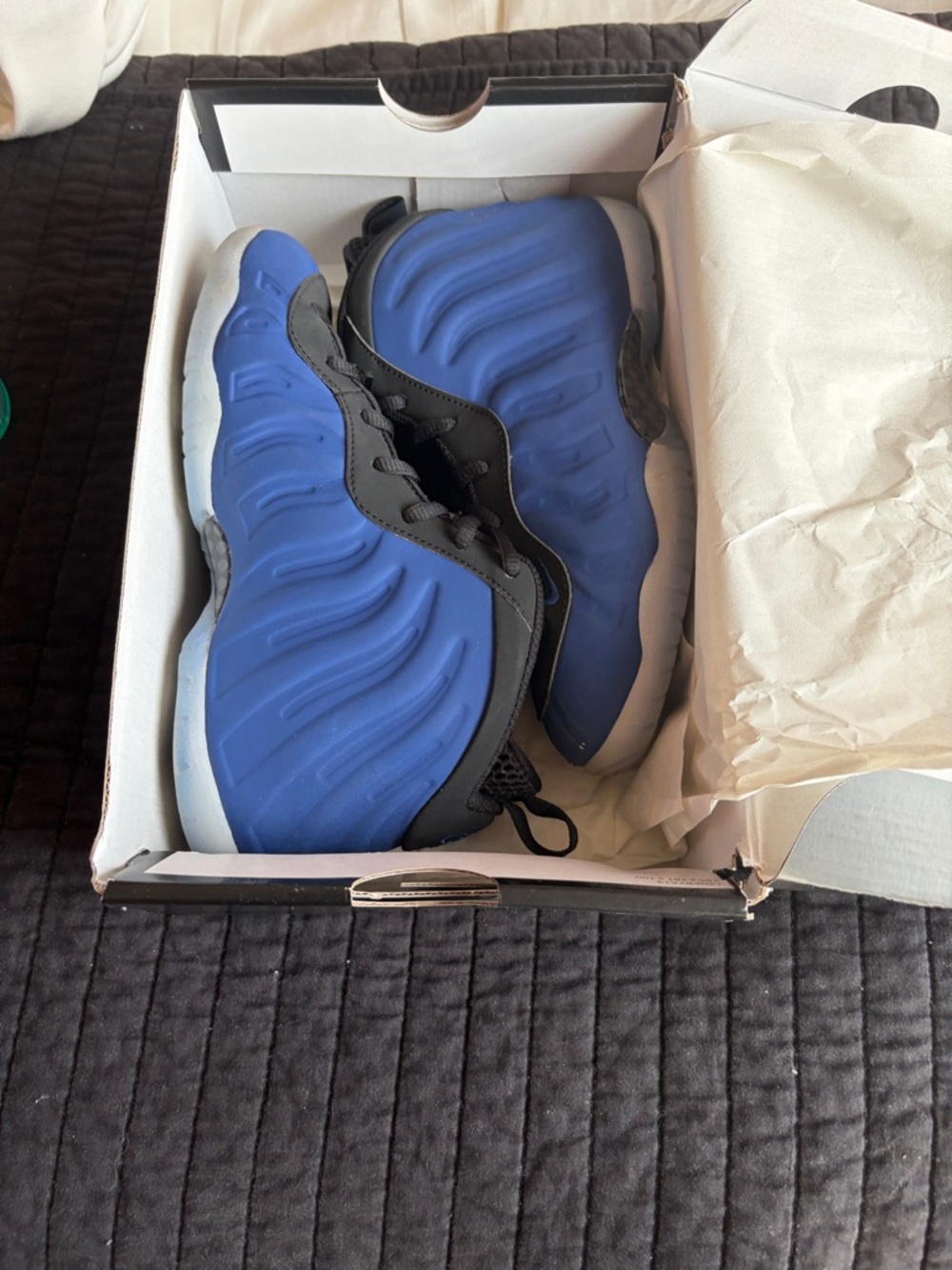 Nike Blue and Black Little Posite One Kids Sneakers